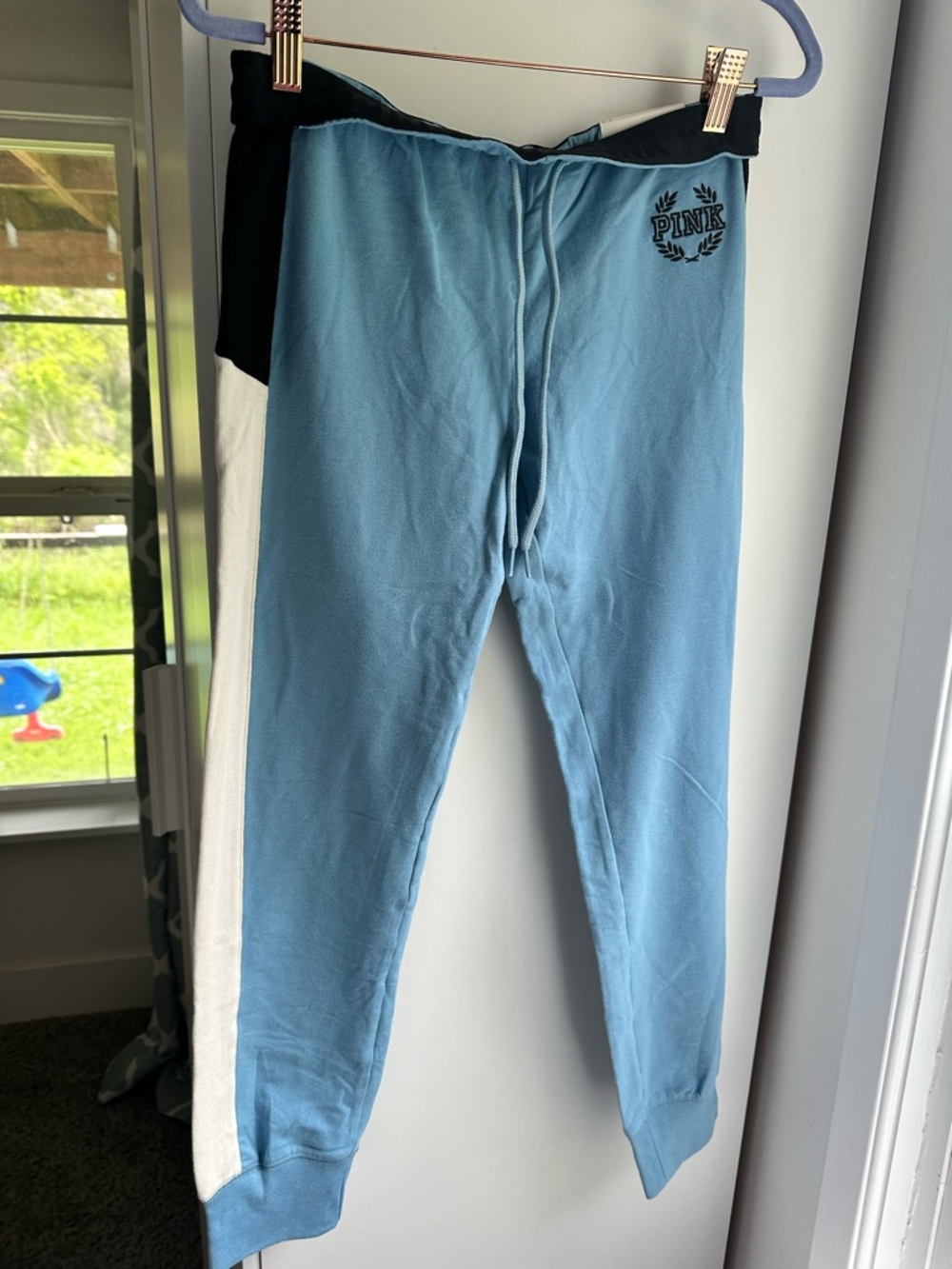 PINK Victoria's Secret Light Blue Colorblock Joggers S